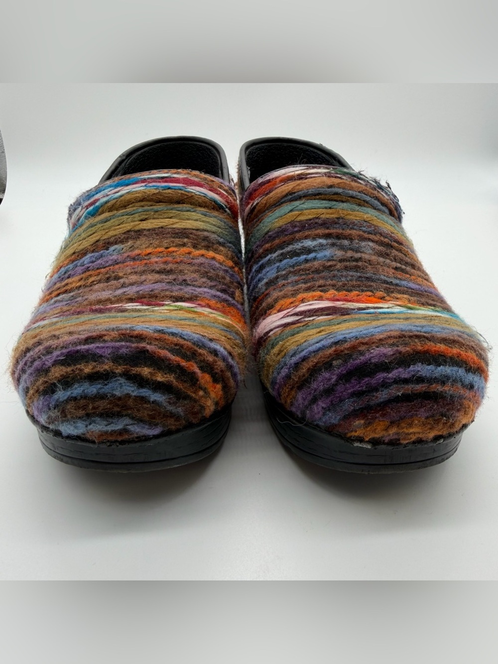 Dansko Women’s 39 US 8.5 Slip On Clogs Yarn Multicolor Cozy Cottagecore Granny - Picture 5 of 10